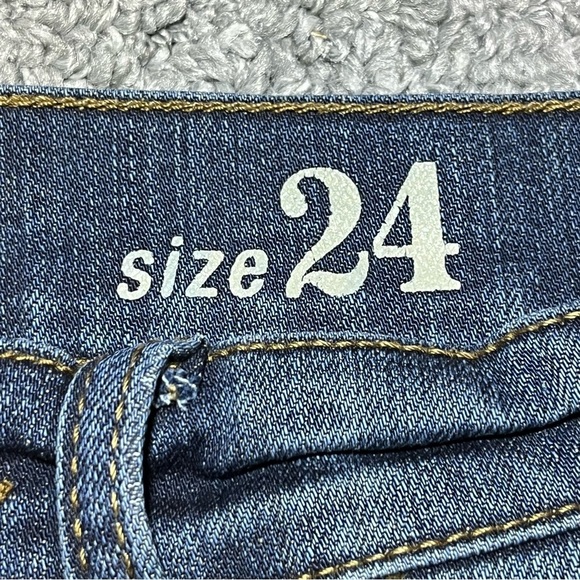 J Crew Reid Distressed Skinny Jeans Womens Size 24 Blue Ankle Patchwork - Picture 5 of 9
